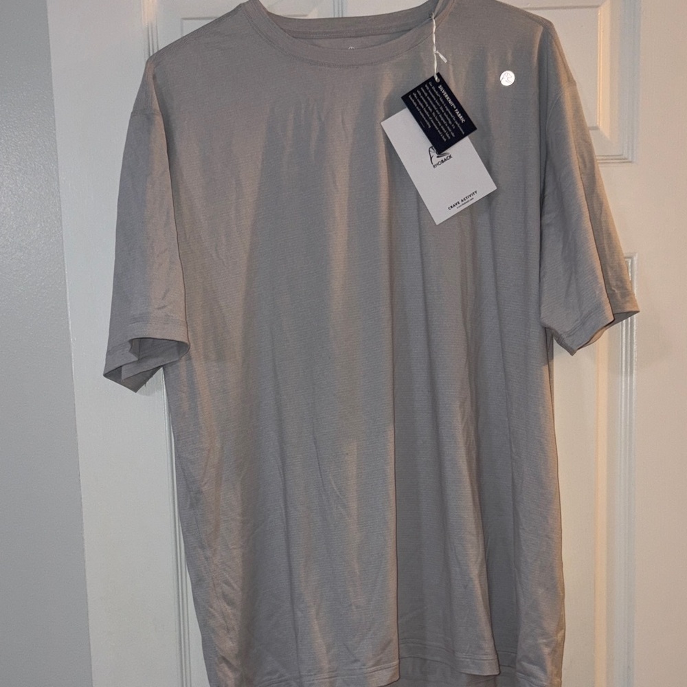 Rhoback Light Gray Men's Short Sleeve performance Tee